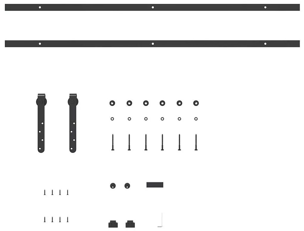 Kit para armário deslizante aço carbono 213 cm