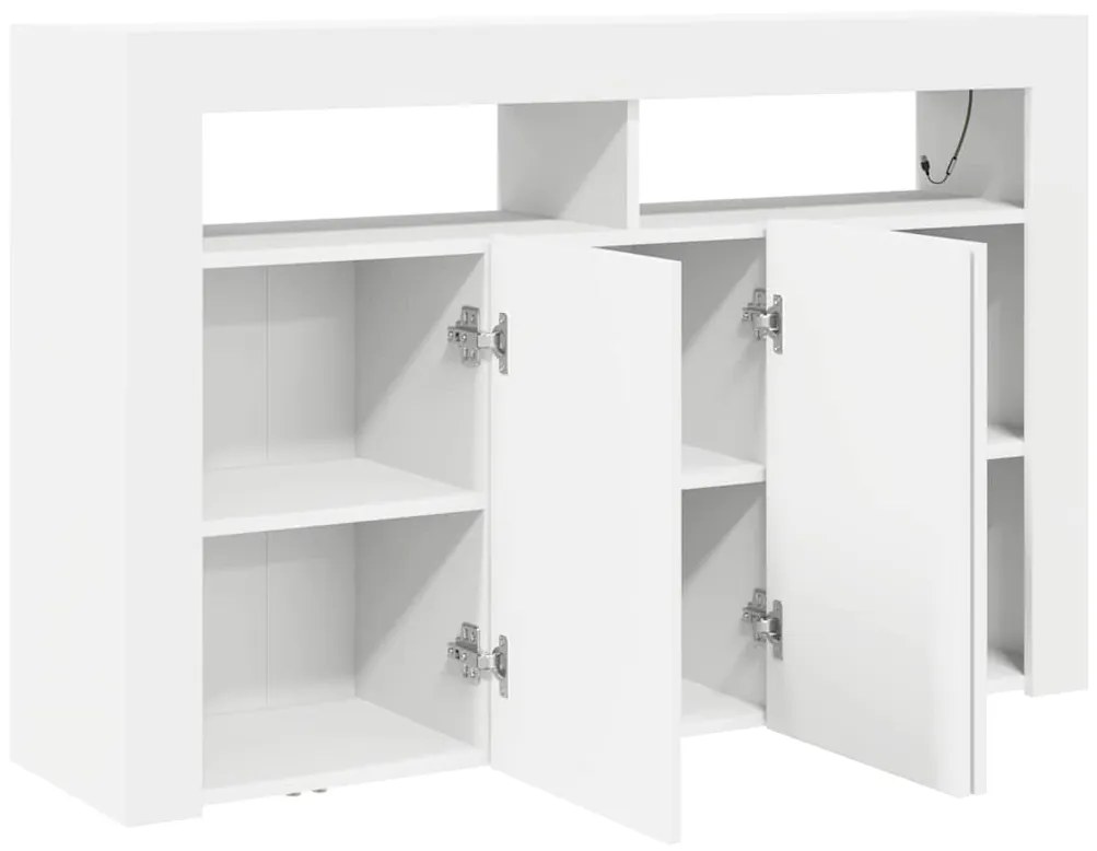 Aparador Branco Branco Madeira de Engenharia 116 x 30 x 75 cm