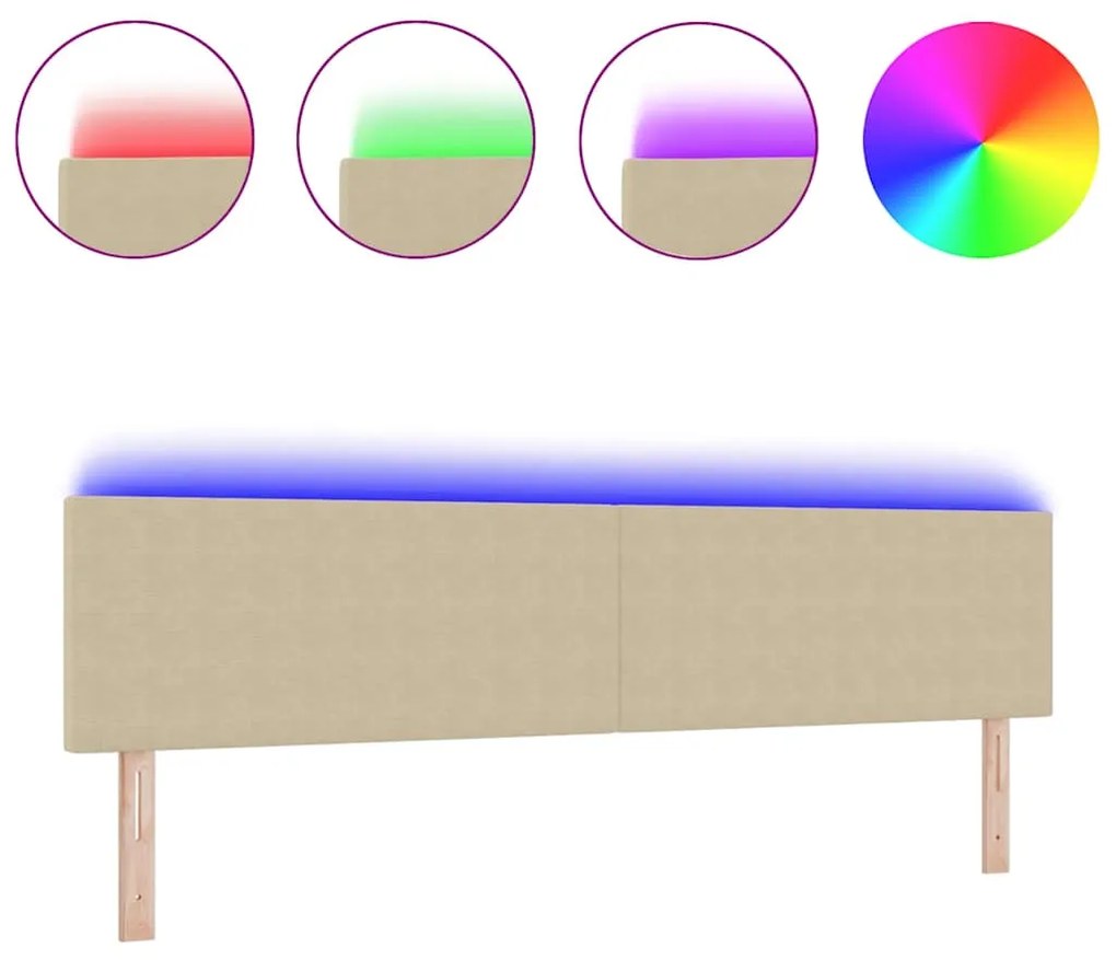 Cabeceira LED vidaXL Design Simples Verde Claro Cinza 100 cm Tecido Co