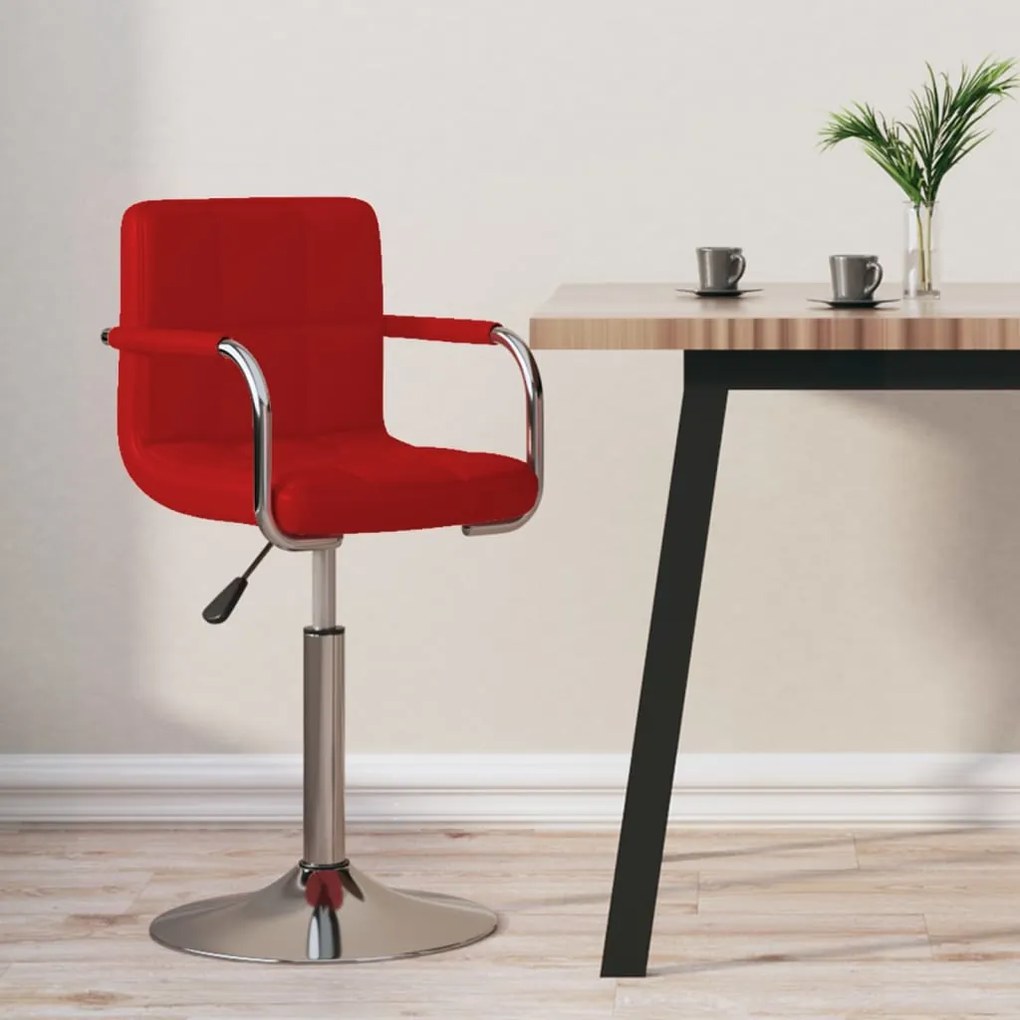 vidaXL Banco de bar couro artificial vermelho tinto