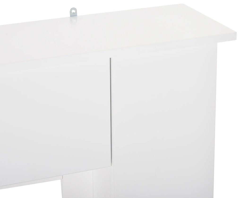 HOMCOM Estrutura para Lareira Decorativa com 3 Portas e Prateleiras Interiores Ajustáveis Estrutura de Lareira Moderna para Sala de Estar 107x18x100cm Branco