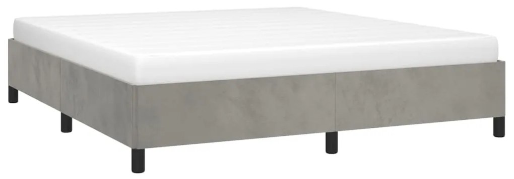 Estrutura de cama sem colchão 180x200 cm veludo cinzento-claro