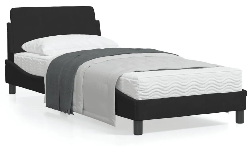 vidaXL Estrutura cama c/ cabeceira sem colchão veludo 90x190 cm preto