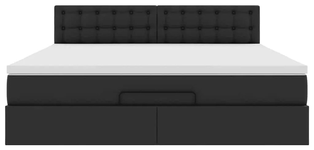 Estrutura de cama otomana com colchão 180x200 cm preta
