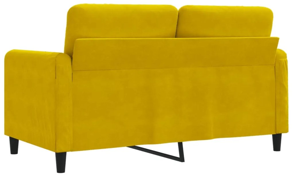 Sofá de 2 lugares veludo 120 cm amarelo