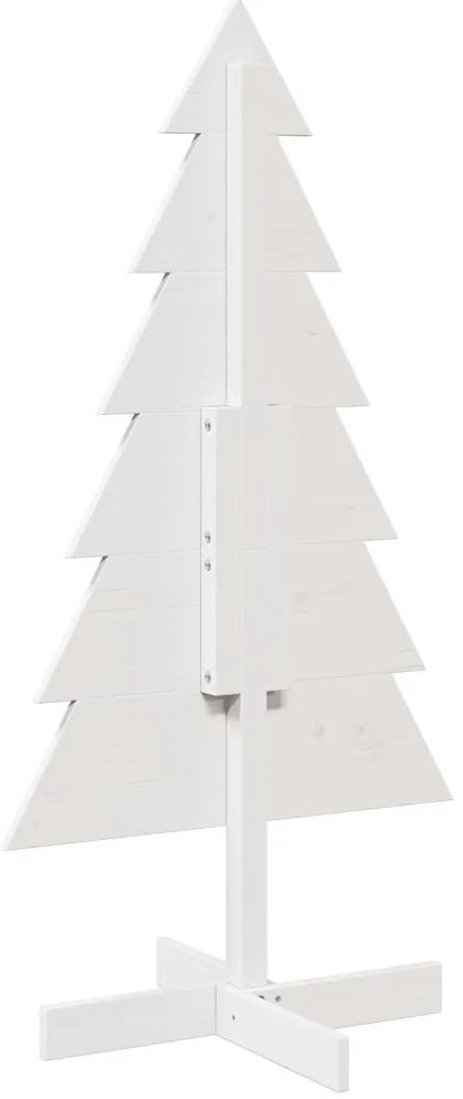 Árvore de Natal decorativa 120cm madeira de pinho maciça branco