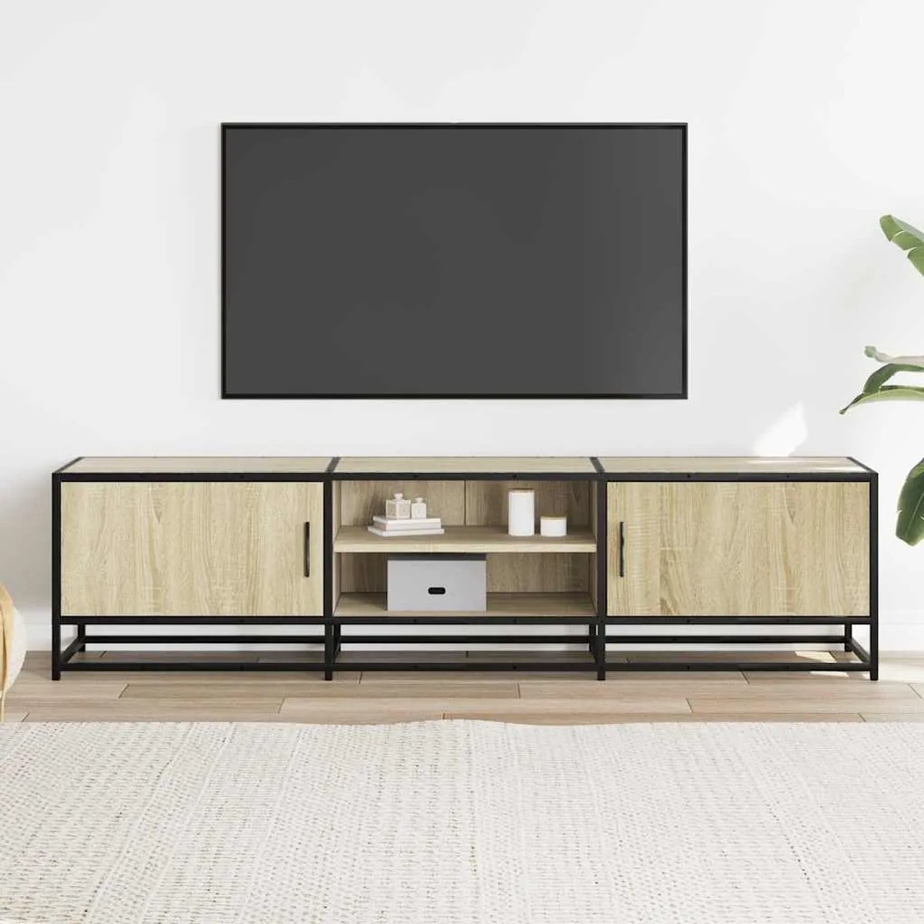 Móvel p/ TV 160x35x41 cm deriv. madeira/metal carvalho sonoma