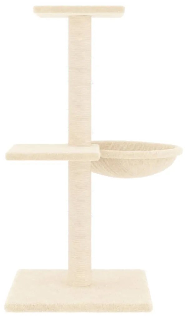 Árvore para gatos c/ postes arranhadores sisal 72 cm cor creme
