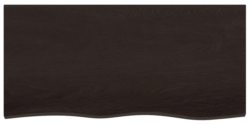 Tampo de mesa 100x50x(2-6) cm carvalho tratado castanho-escuro