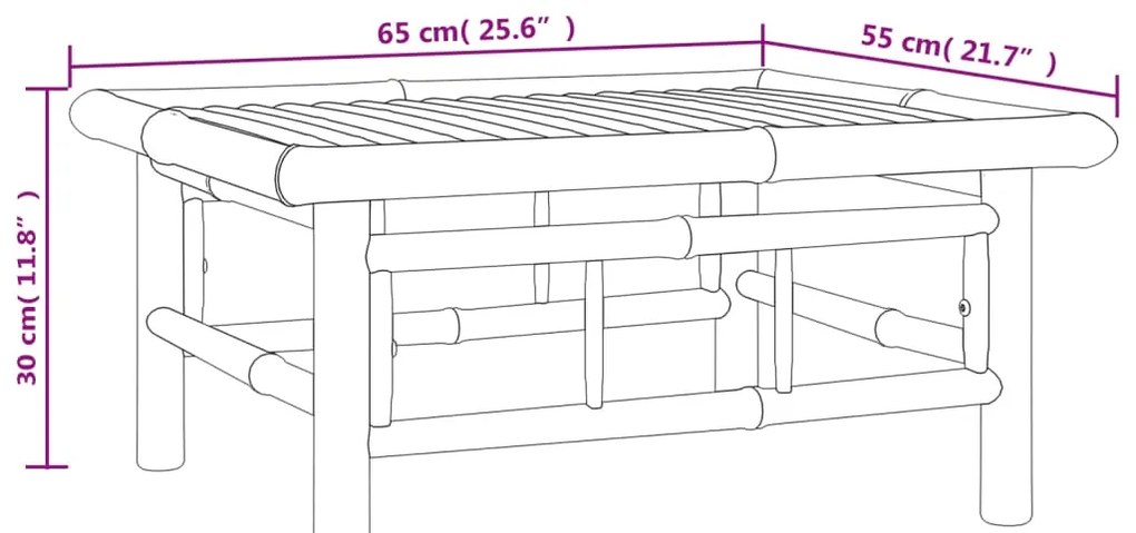 6 pcs conjunto lounge de jardim bambu c/ almofadões branco nata