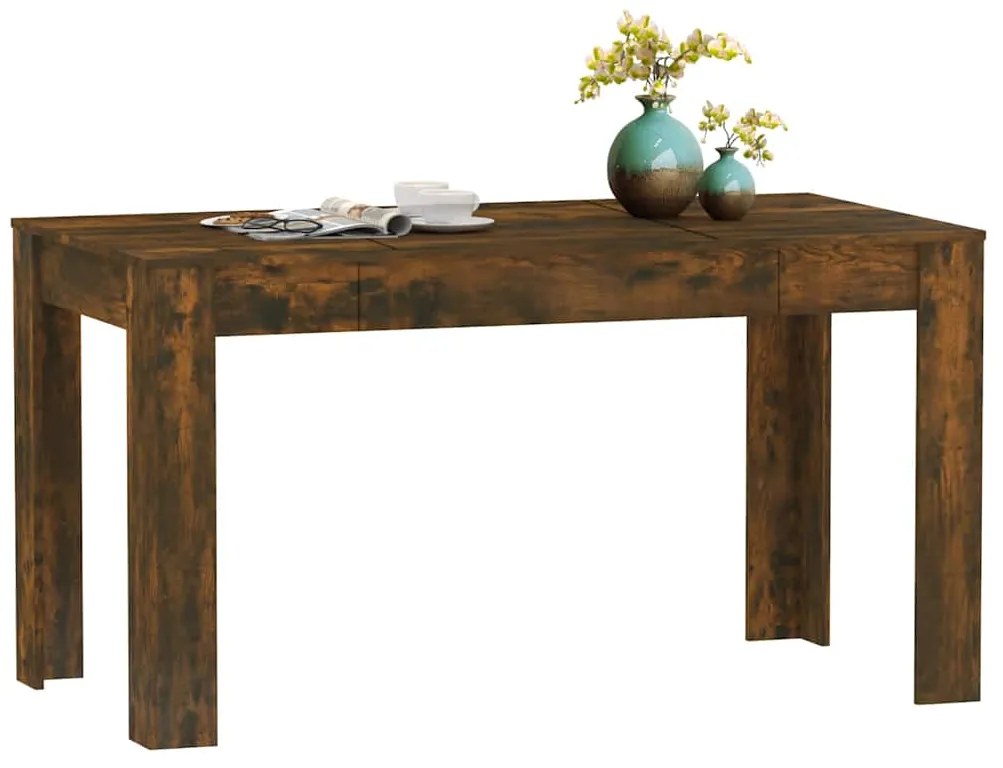Mesa de jantar 140x74,5x76 cm derivados madeira carvalho fumado