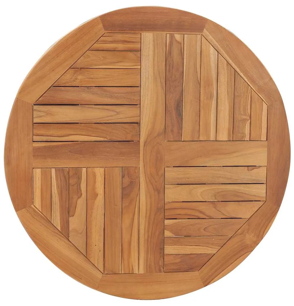 Tampo de mesa redondo 2,5 cm 80 cm madeira de teca maciça