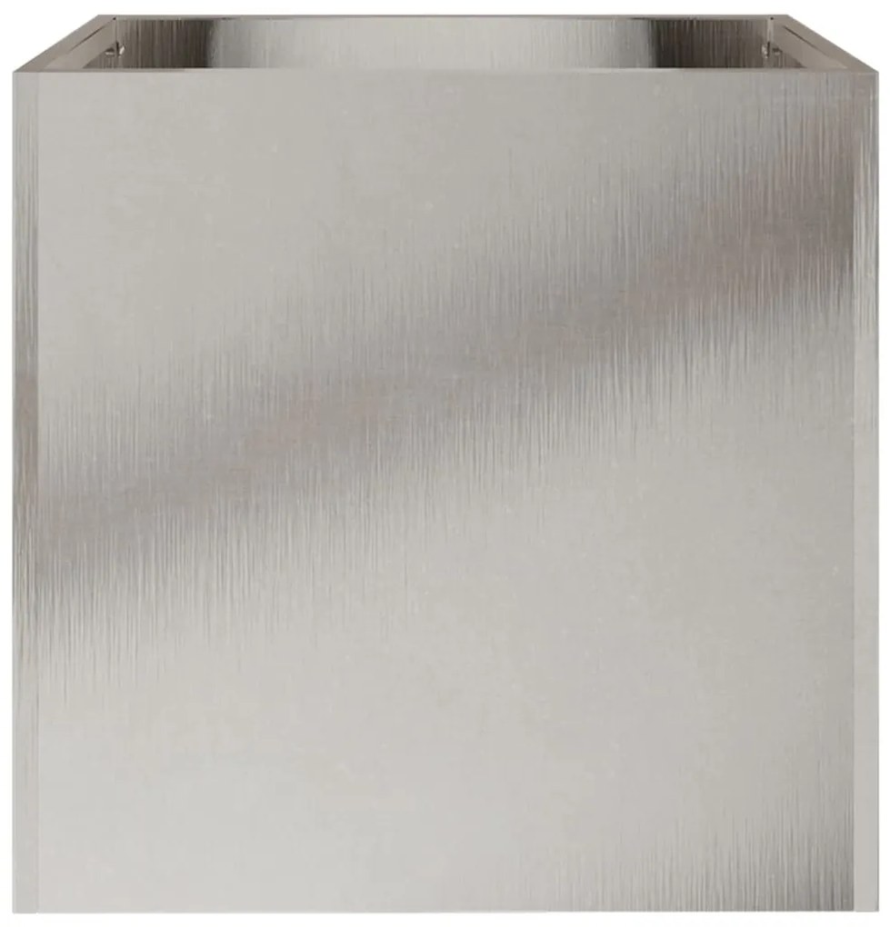 Vaso/floreira 32x30x29 cm aço inoxidável prateado