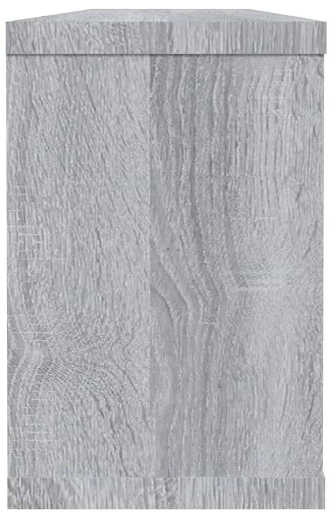 Prateleiras parede 2 pcs madeira processada 60x15x23 cm cinza