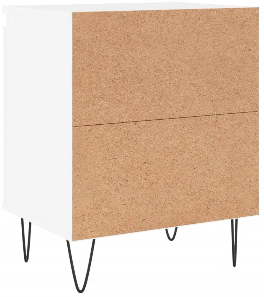 Mesas de cabeceira 2pcs 40x30x50 cm derivados de madeira branco