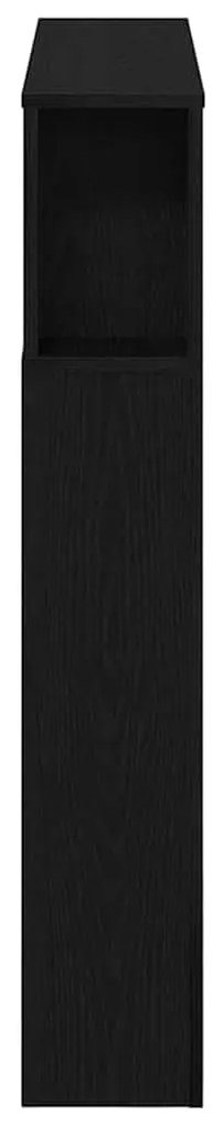 Cabeceira de Armazenamento vidaXL com Luzes LED Carvalho Preto 100x18,