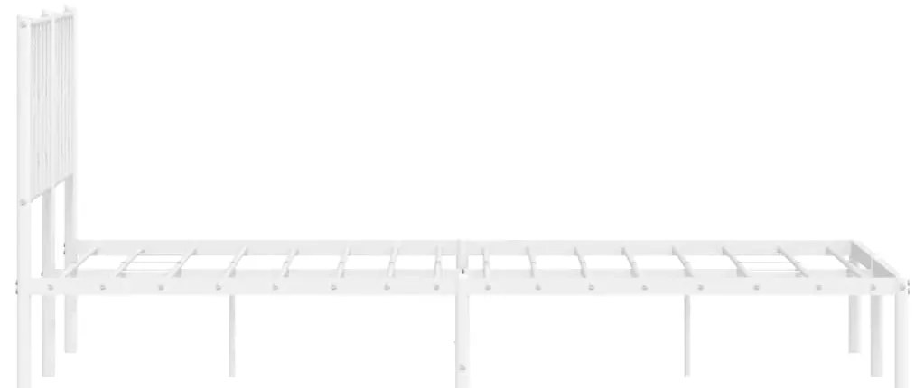 Estrutura de cama com cabeceira 150x200 cm metal branco