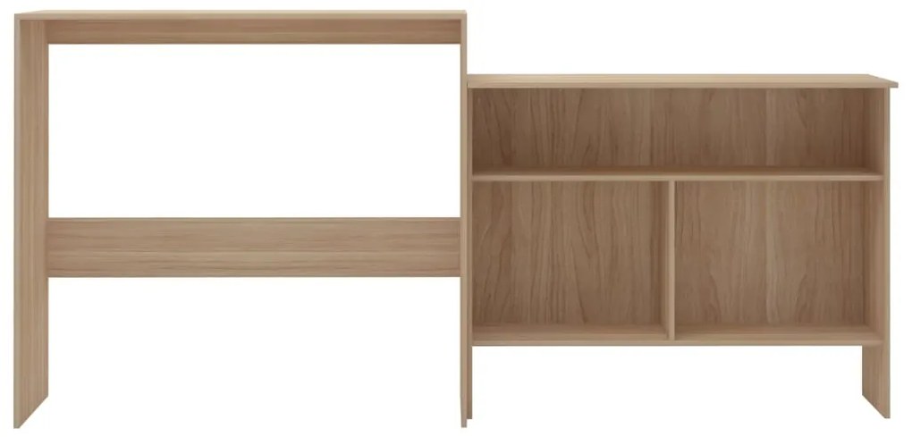 Mesa de bar com 2 tampos carvalho 130x40x120 cm
