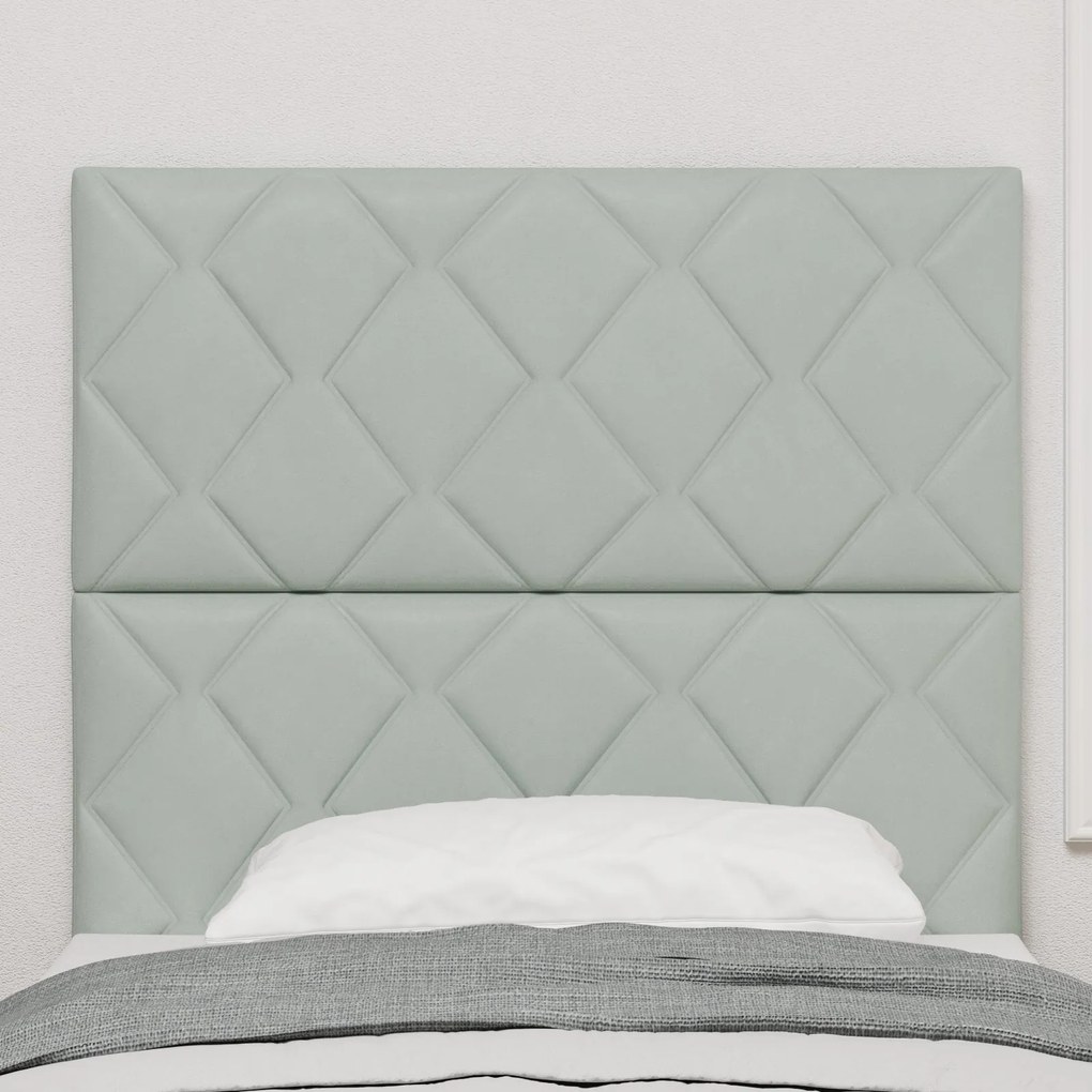 Cabeceira Design em Blocos de Diamante Cinza Claro 90 cm Veludo, vidaX
