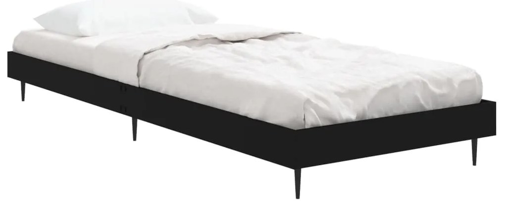 Estrutura de cama 75x190 cm derivados de madeira preto