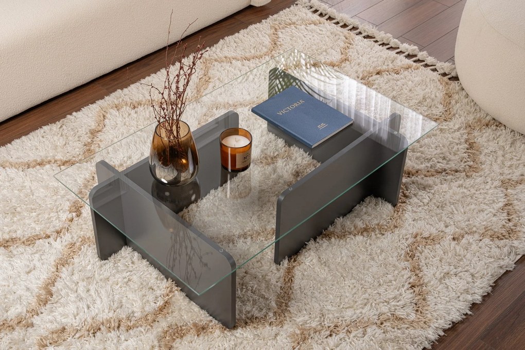 Mesa de Café Flavio - Antracite - 105x30x65 cm