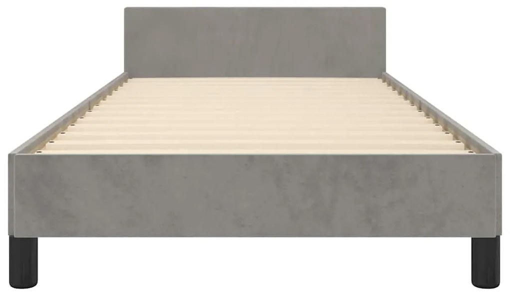 Estrutura de cama sem colchão 100x200 cm veludo cinzento-claro
