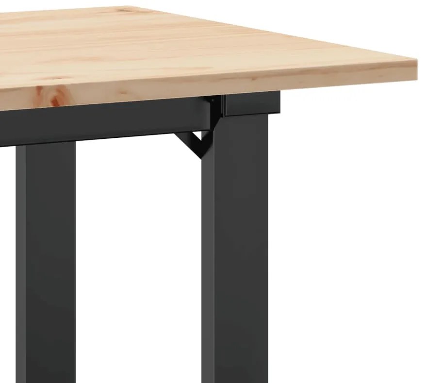 Mesa de jantar estrutura em O 100x50x75cm pinho e aço
