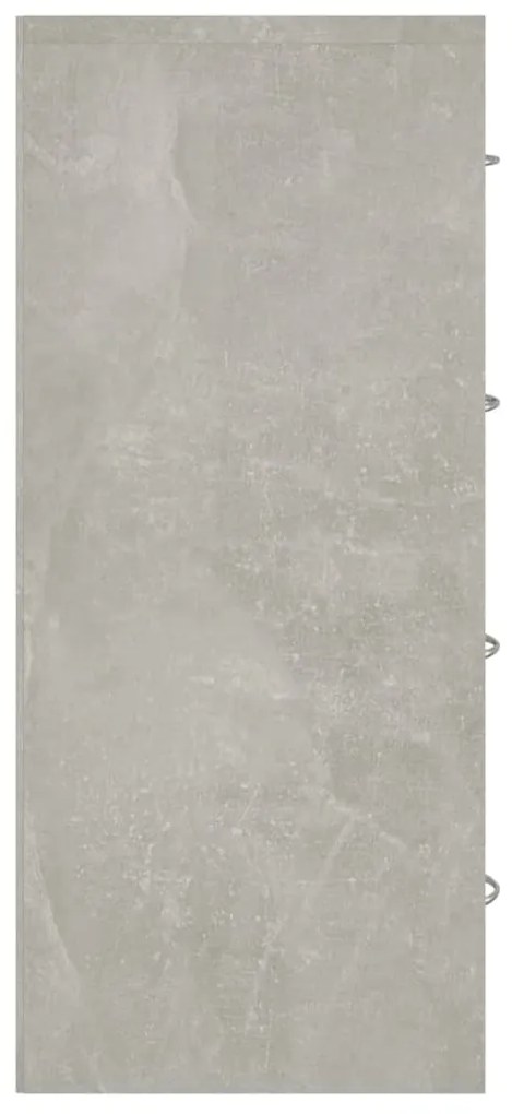 Aparador com 4 gavetas 60x30,5x71 cm cinzento cimento