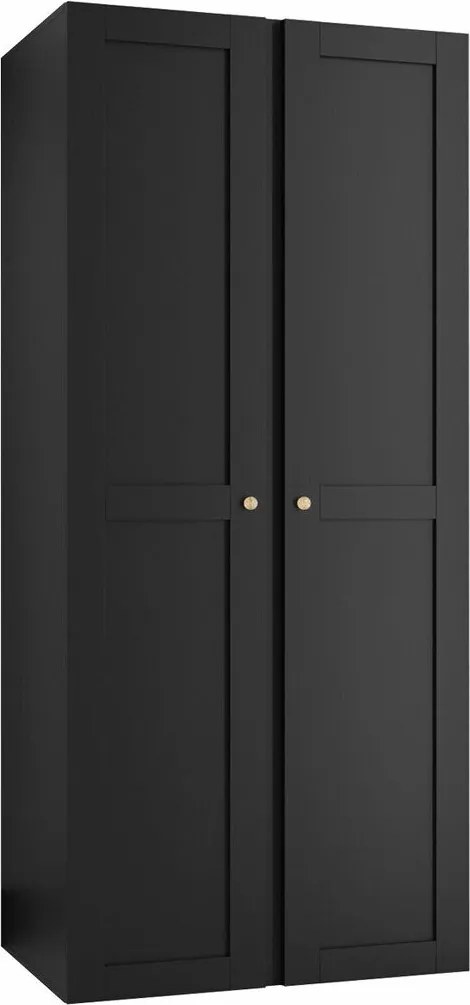 Roupeiro Hartford 394, Preto, 186x74x44cm, 50 kg, Portas para roupeiro: Com dobradiças, Número de prateleiras: 2, Número de prateleiras: 2