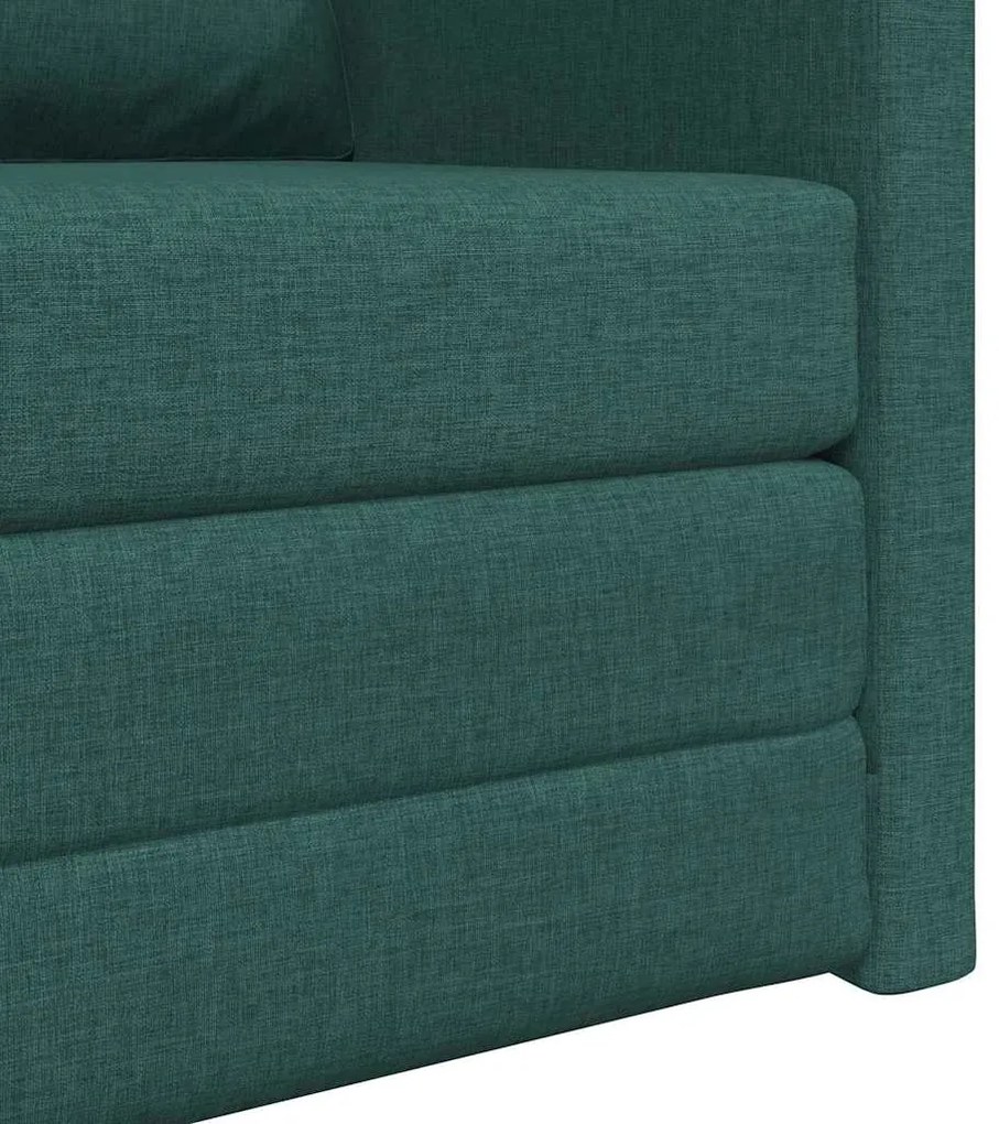 Sofá Cama 2-em-1 Verde Escuro 74x77x81 cm Tecido