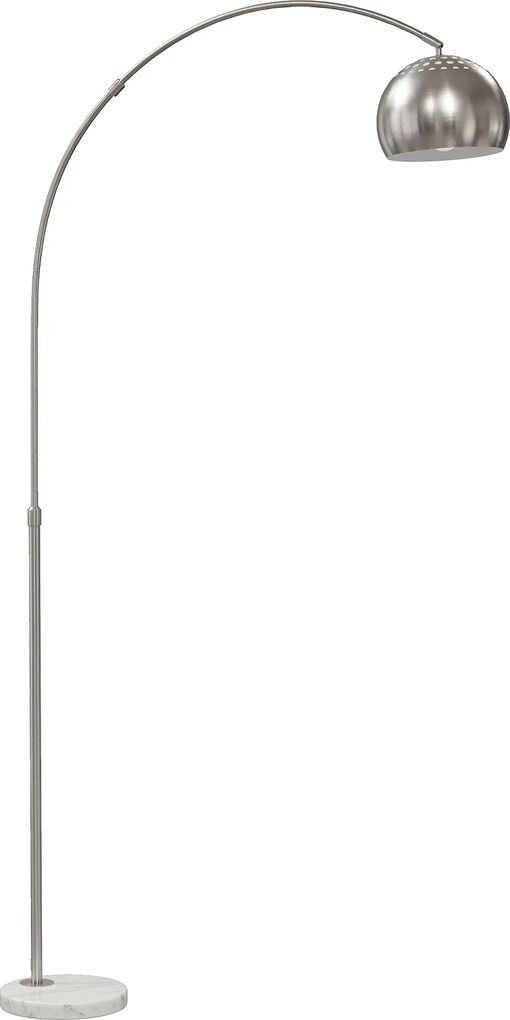 HOMCOM Lâmpada de pé, design arqueado com base de mármore, 167 cm, prateado | Aosom Portugal