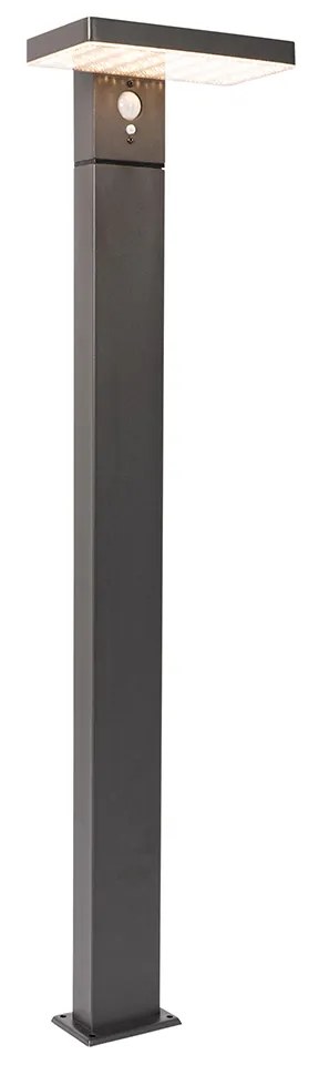 Candeeiro de pé exterior cinzento escuro 80 cm com LED e luz regulável a energia solar - Sunnie