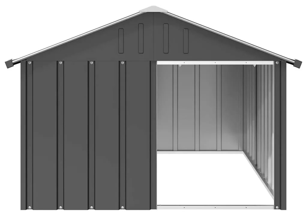 Casota para cães 116,5x153x81,5 cm aço galvanizado antracite