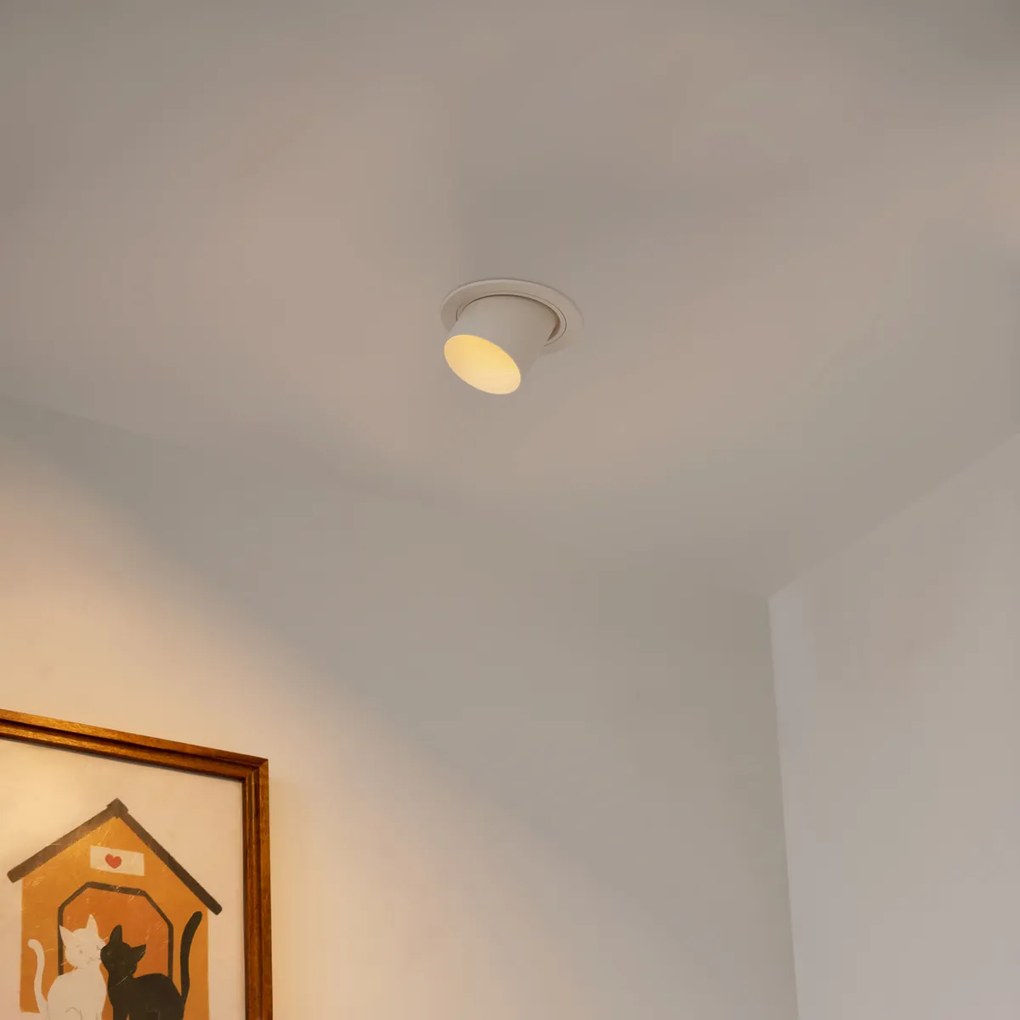 Foco embutido moderno bege GU10 50mm redondo inclinável - Installa