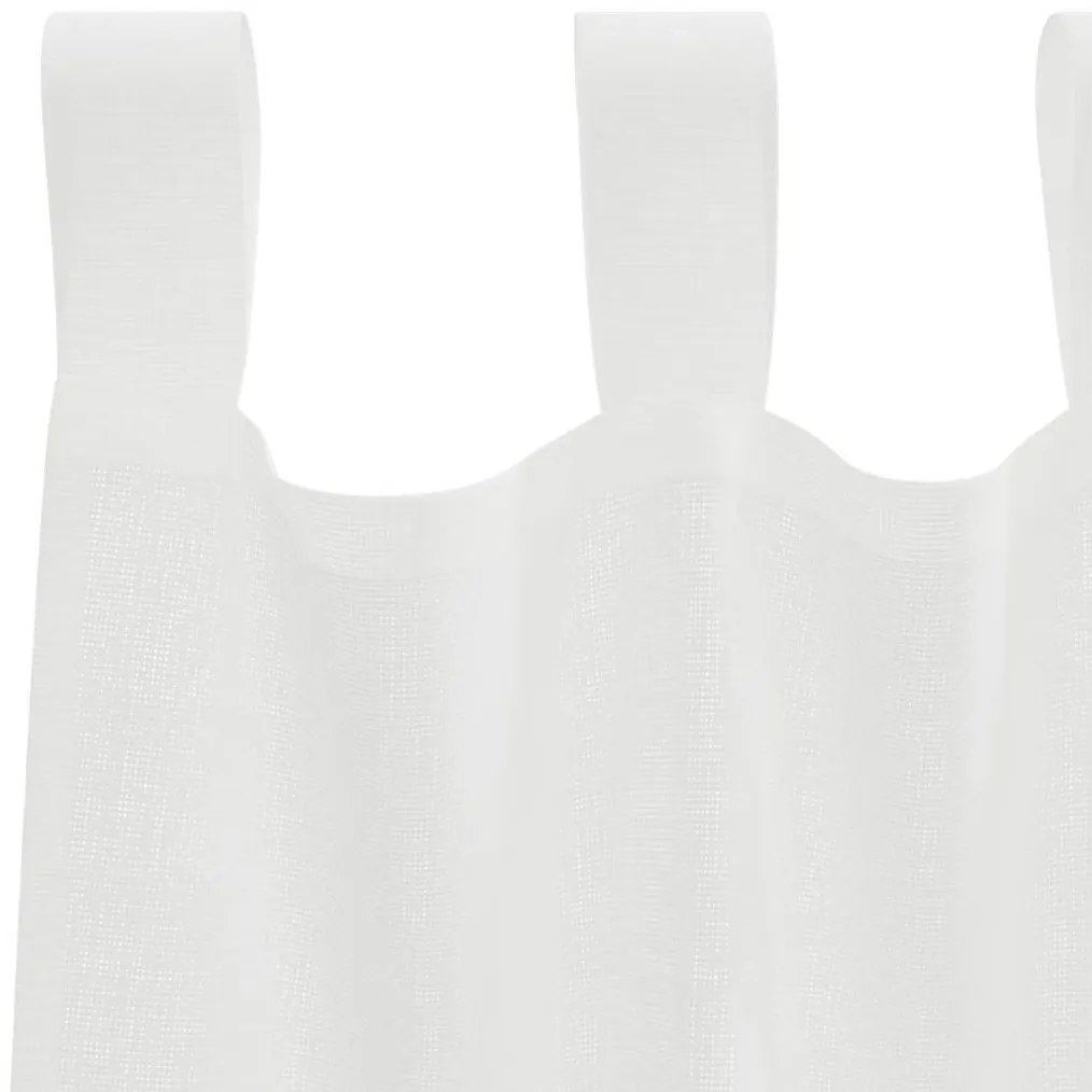 Cortinas de voile com laços 2 pcs branco 140x140 cm