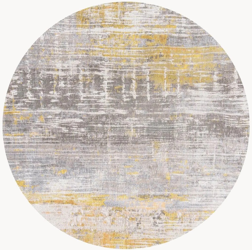 Tapete redondo lavável em jacquard para interior e exterior Streaks