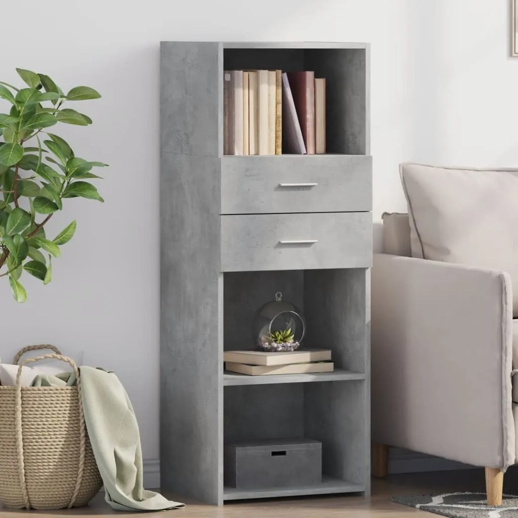 vidaXL Armário alto 45x42,5x124 cm derivados de madeira cinza cimento