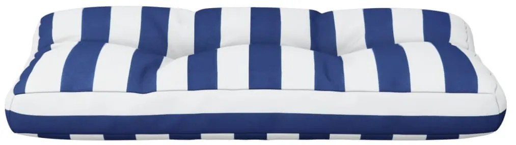 Almofadão para sofá de paletes 70x40x12 cm tecido azul/branco