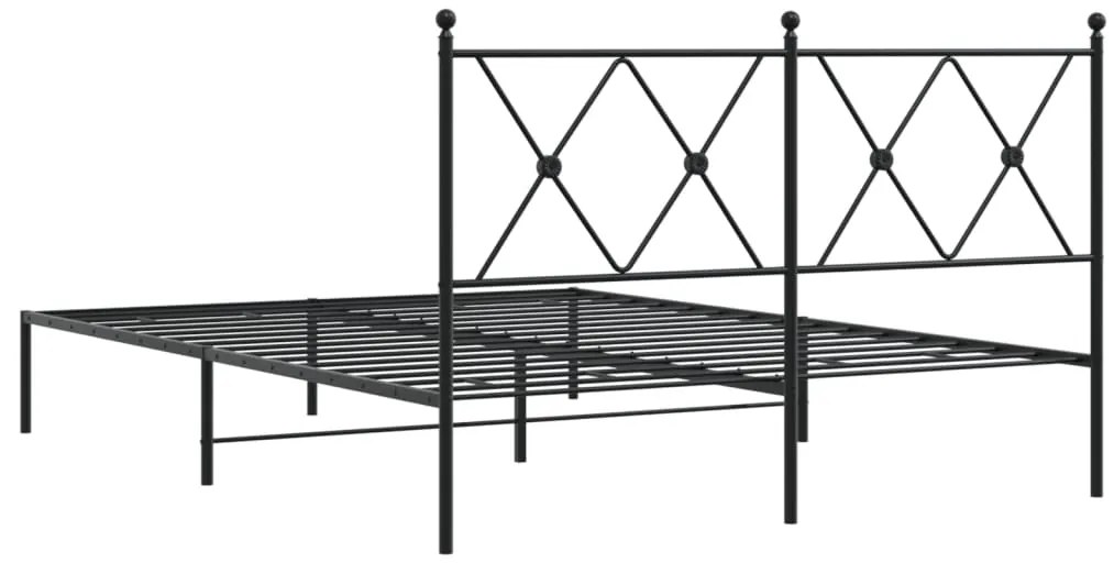 Estrutura de cama com cabeceira 135x190 cm metal preto