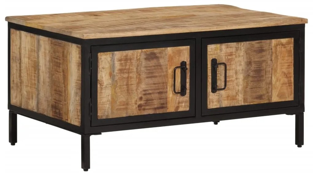 vidaXL Mesa de centro 80x50x40 cm madeira de mangueira áspera maciça