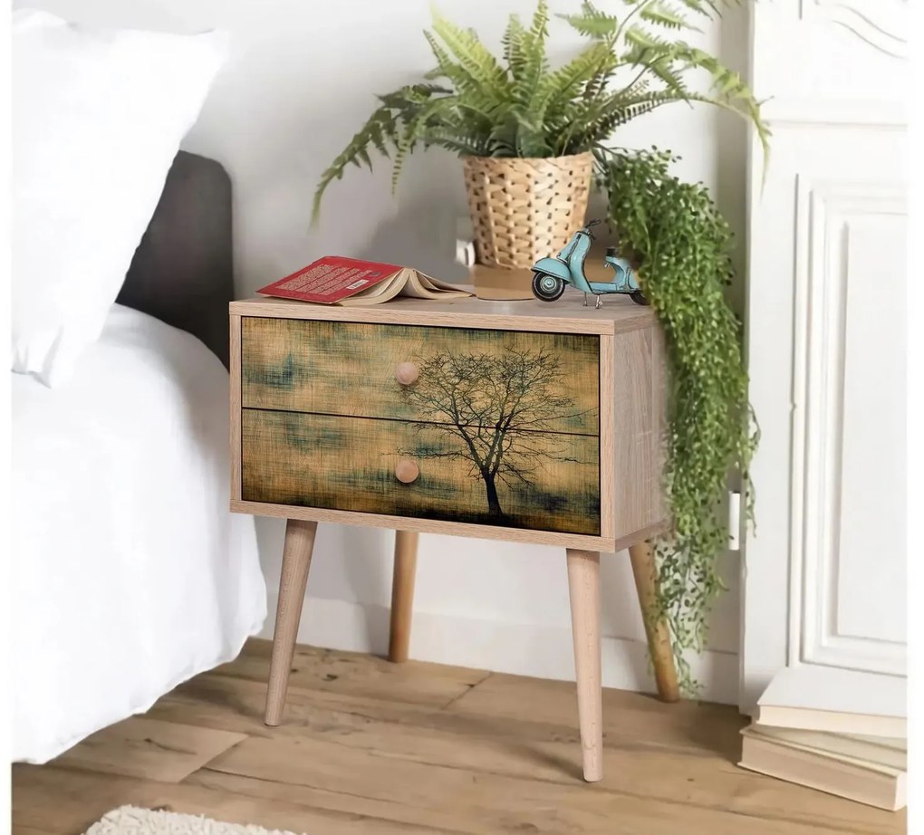 Mesa de Cabeceira Two – Carvalho Sonoma – 60 cm x 61 cm x 40 cm