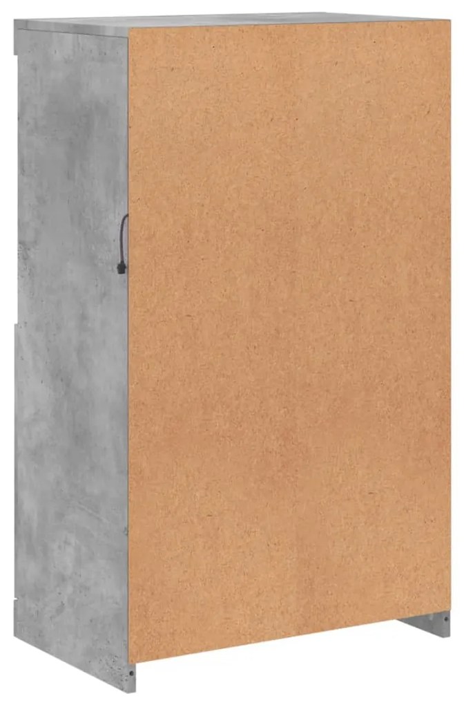 Aparador com luzes LED 60,5x37x100 cm cinzento cimento
