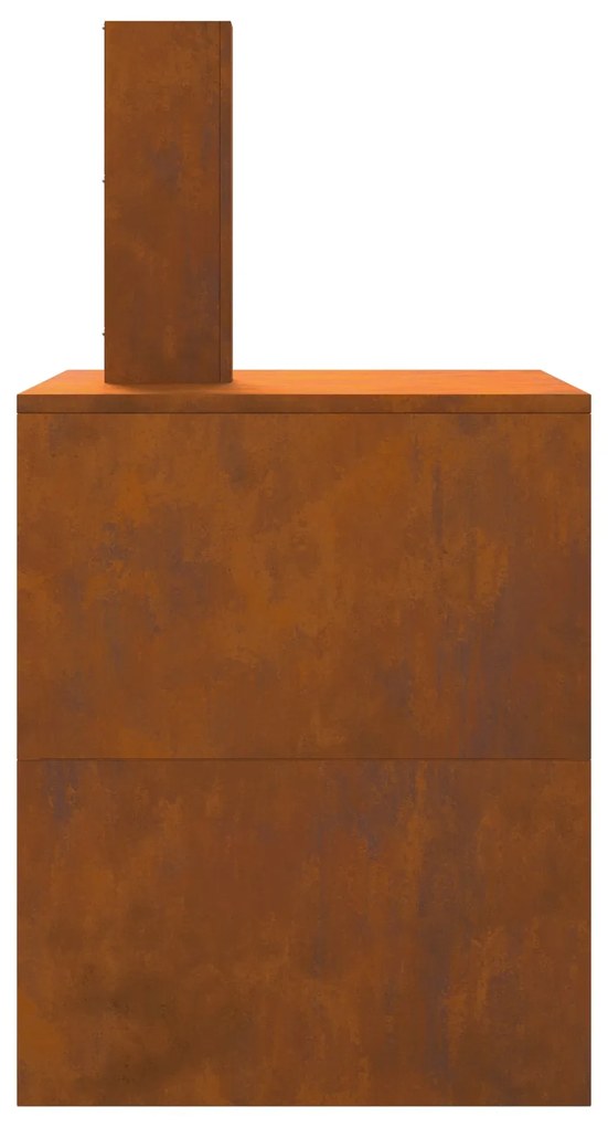 Fogueira com Chaminé 80x50x96 cm Aço Envelhecido