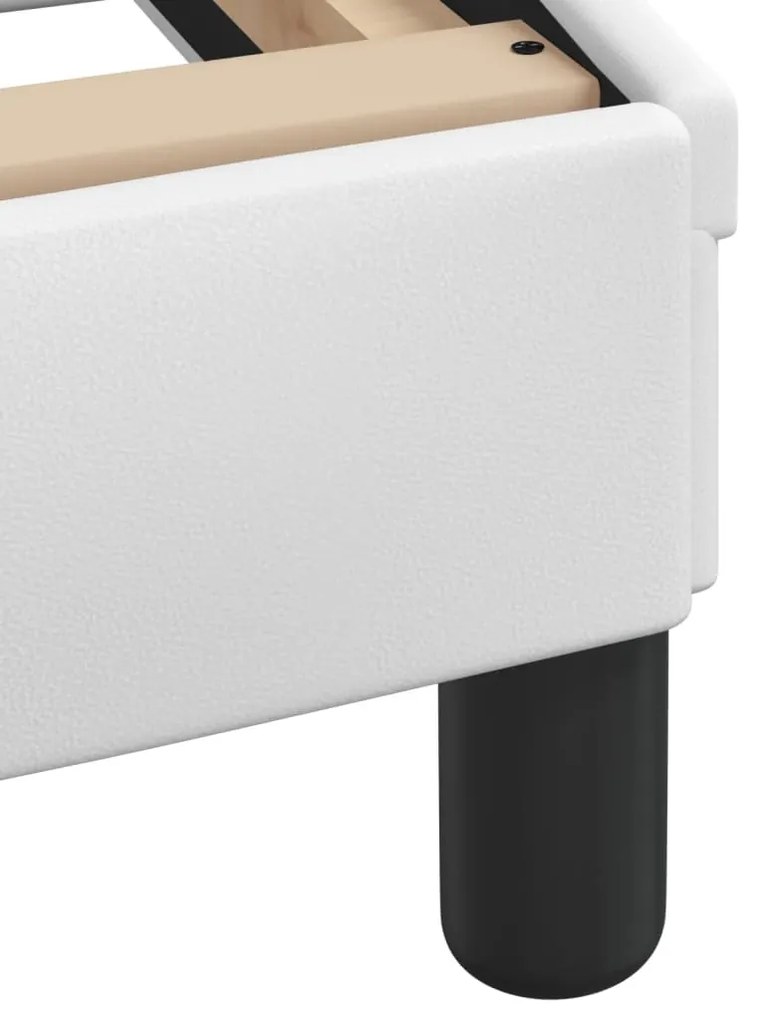 Estrutura cama c/ luzes LED 180x200 cm couro artificial branco