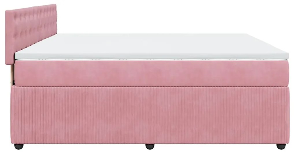 Cama com molas/colchão 180x200 cm veludo rosa