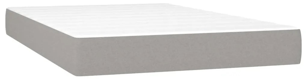 Cama box spring c/ colchão e LED 120x190 cm tecido cinza-claro