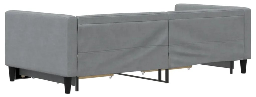 Sofá-cama c/ gavetão e gavetas 90x190 cm tecido cinzento-claro