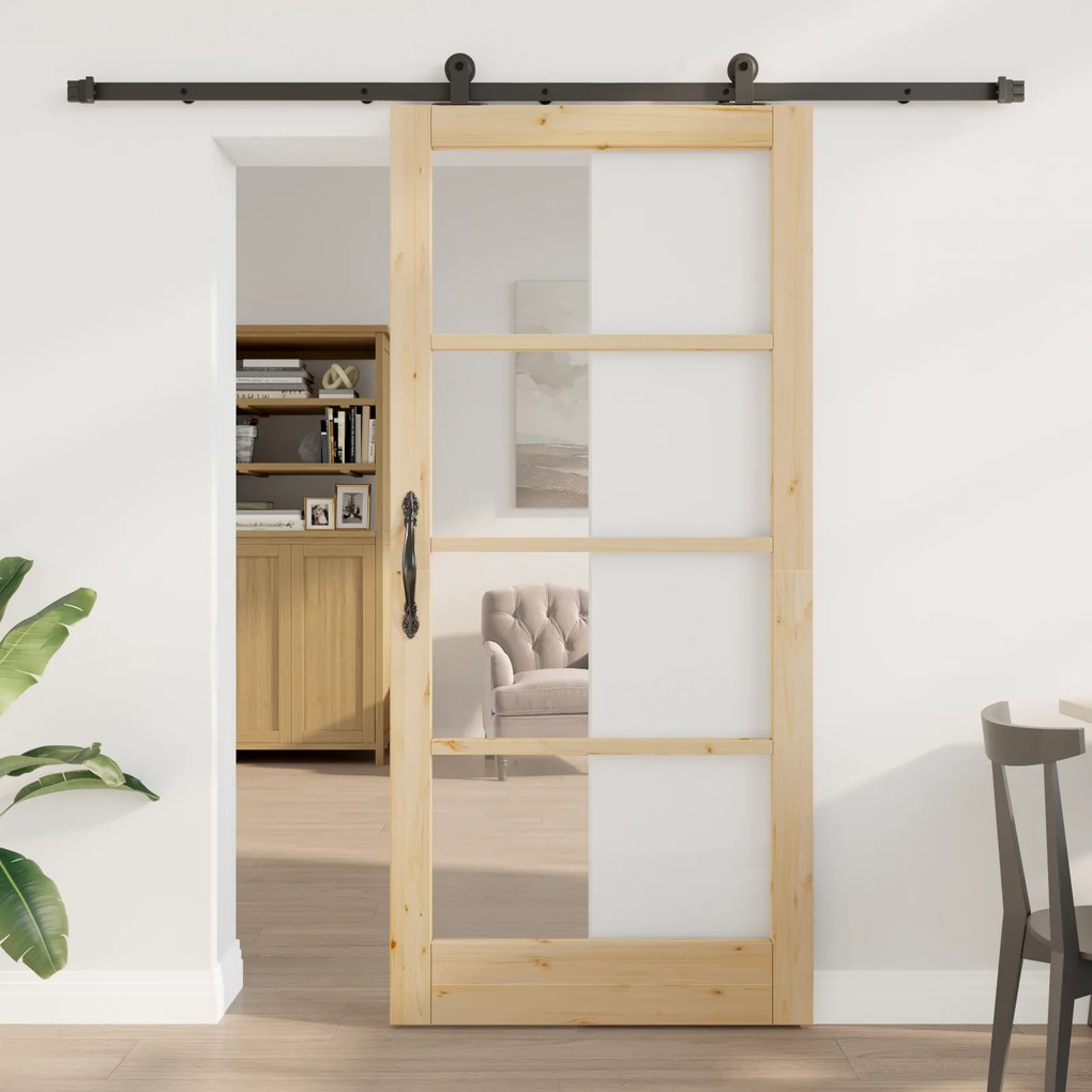 vidaXL Porta Deslizante com Conjunto de Ferragens "ORKDAL" 93x202 cm