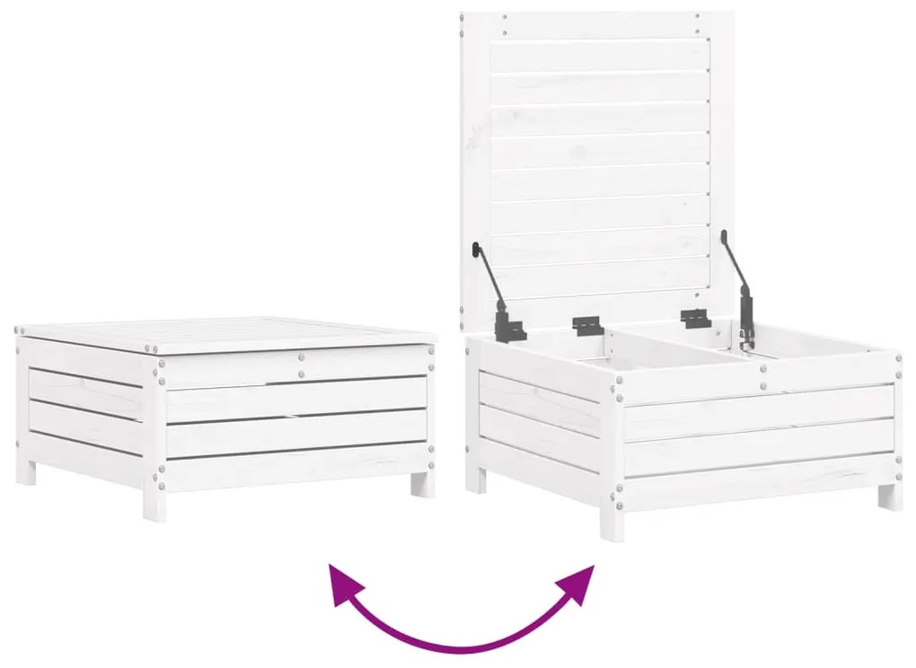 6 pcs conjunto sofás de jardim madeira de pinho maciça branco