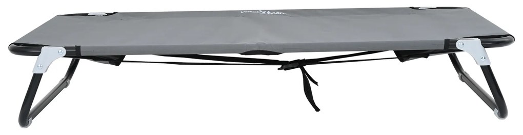 Cama de Cão Dobrável Cinza Claro Estrutura de Metal, Cama de Tecido